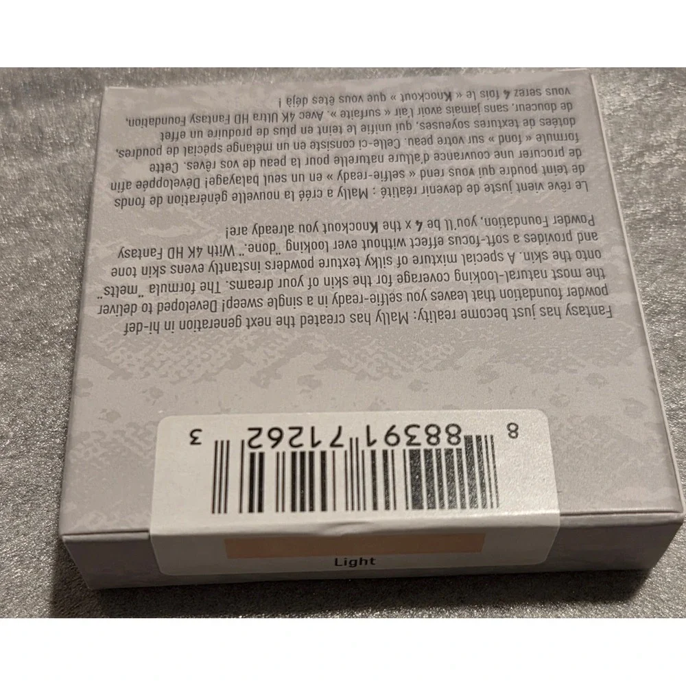 Mally 4K Ultra HD Fantasy Foundation Light Powder Foundation 0.33oz New Box